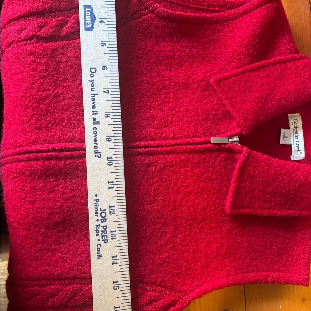 Coldwater Creek Vibrant Red Zip-Up Sweater Vest - Picture 8 of 9